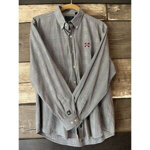 Vesi Mississippi State Bulldogs Shirt Mens L Check Cotton Button Down